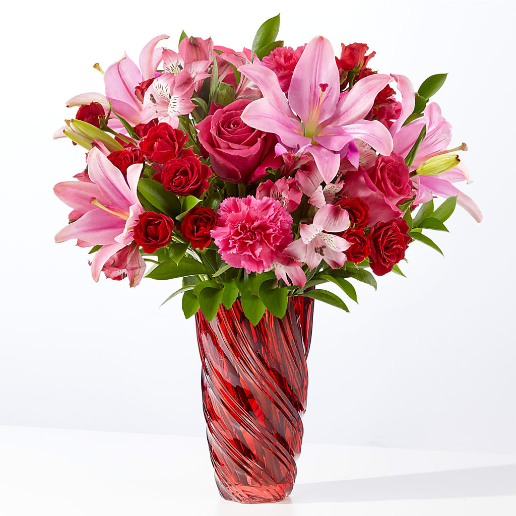 In Love Bouquet with Luxe Swirl Vase – ROY'S FLORIST, Winnipeg MB
