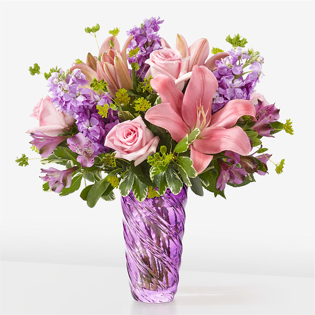 Precious Petals Bouquet with Luxe Swirl Vase – ROY'S FLORIST, Winnipeg MB