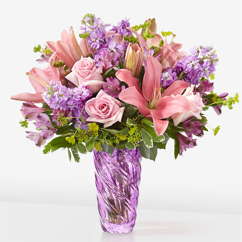 Precious Petals Bouquet with Luxe Swirl Vase – ROY'S FLORIST, Winnipeg MB