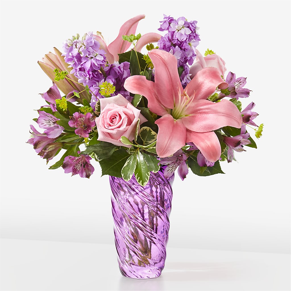 Precious Petals Bouquet with Luxe Swirl Vase – ROY'S FLORIST, Winnipeg MB