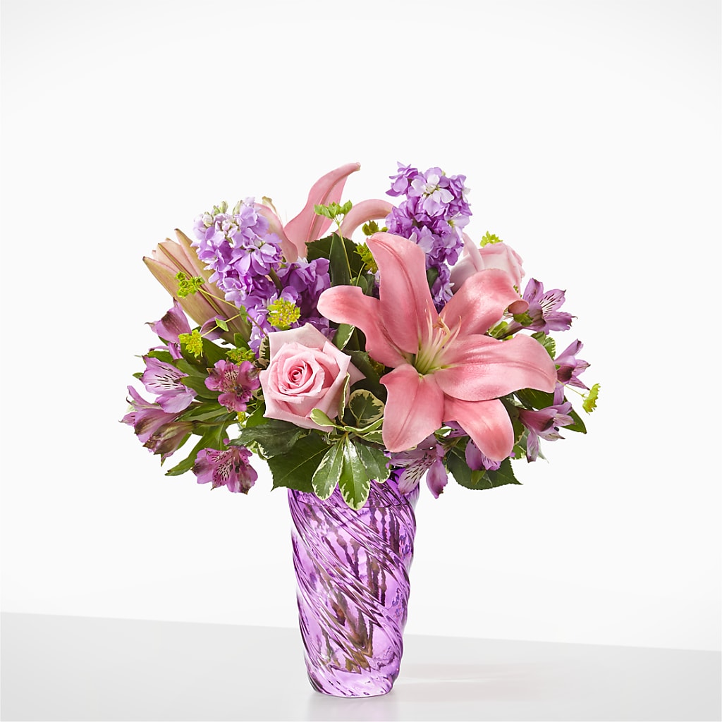 Precious Petals Bouquet with Luxe Swirl Vase – ROY'S FLORIST, Winnipeg MB