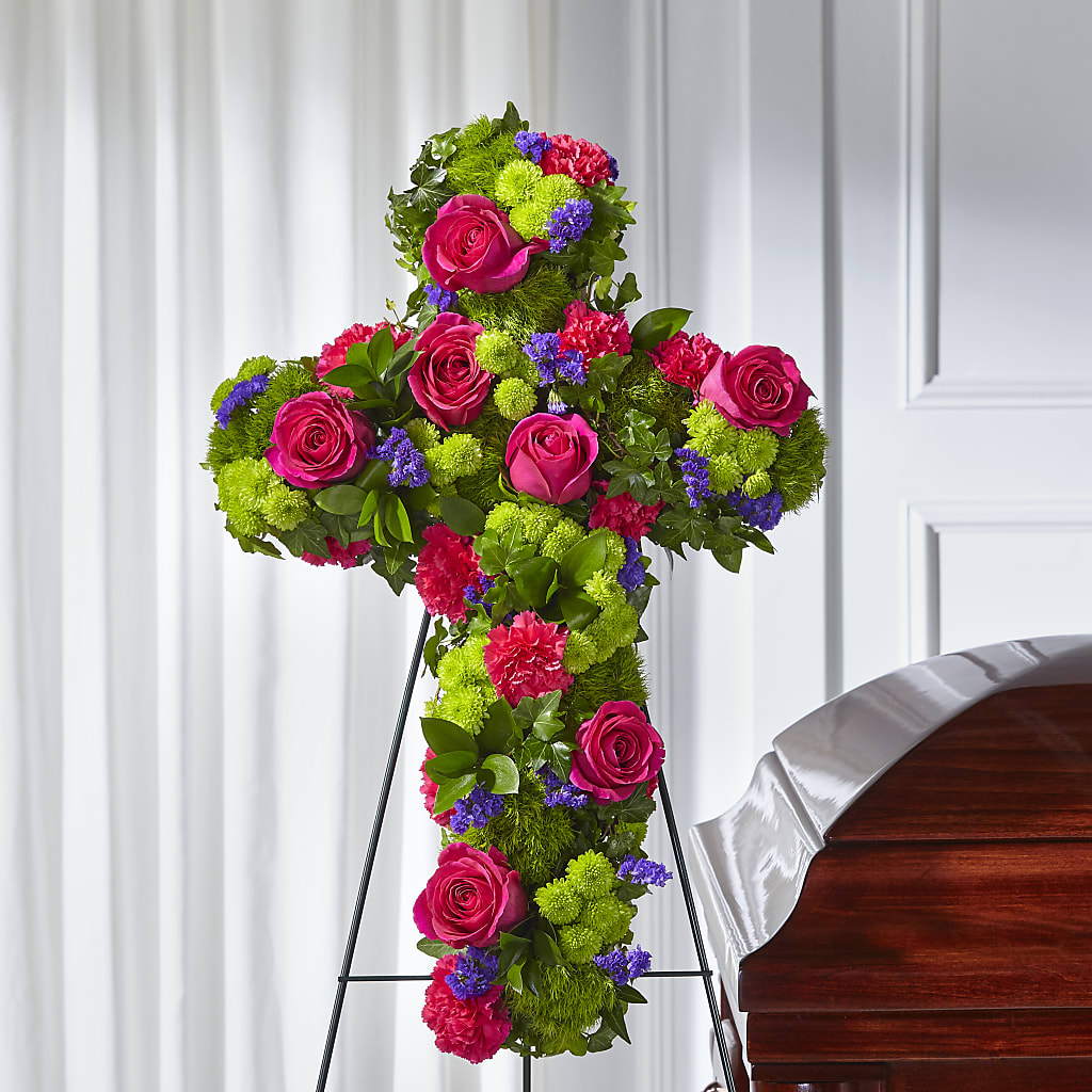 Tribute Rose Floral Cross – ROY'S FLORIST, Winnipeg MB