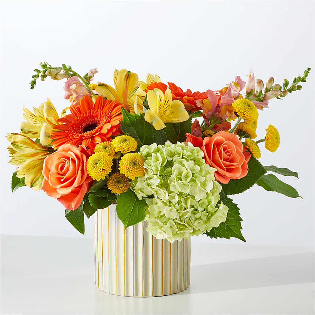 Autumn Sunshine Bouquet with Ivory Vase – ROY'S FLORIST, Winnipeg MB