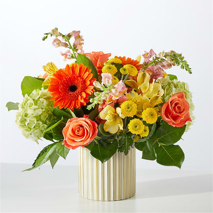 Autumn Sunshine Bouquet with Ivory Vase – ROY'S FLORIST, Winnipeg MB
