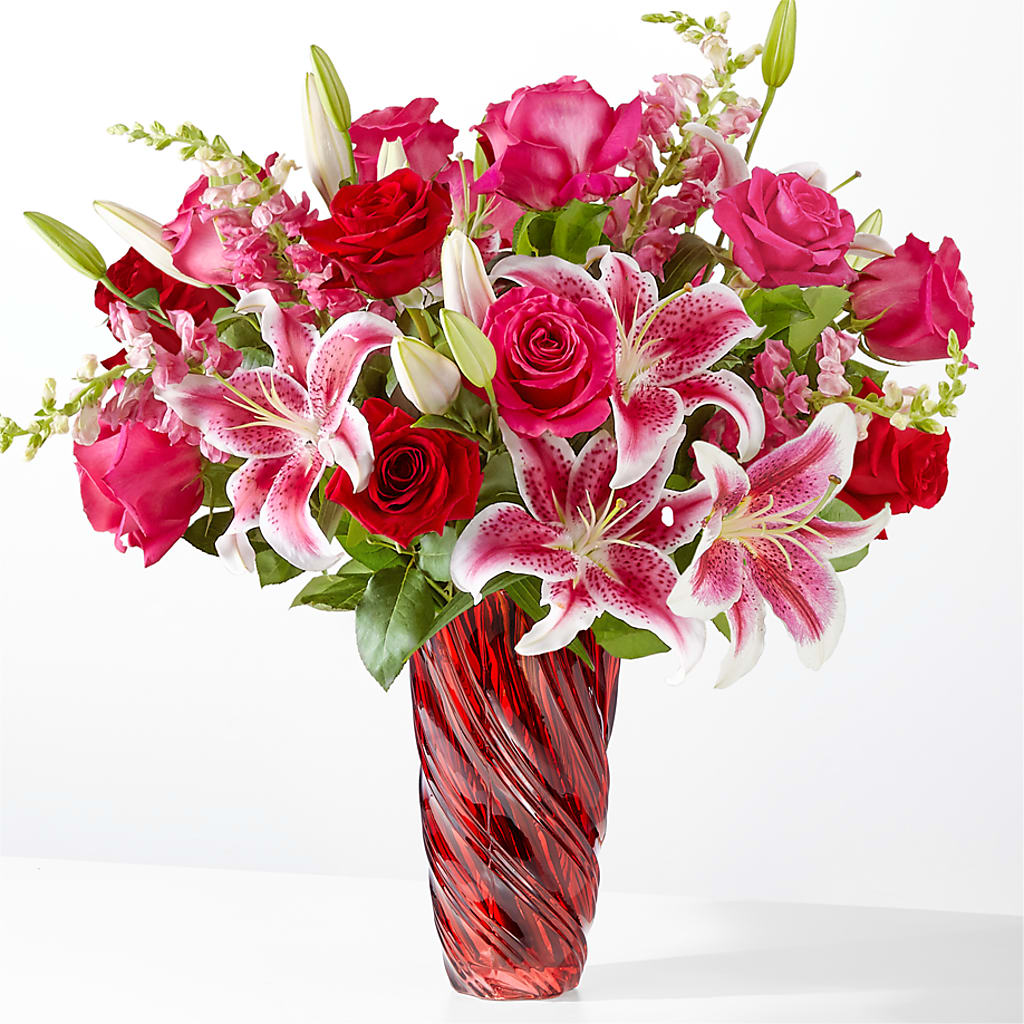Always You Bouquet with Red Vase