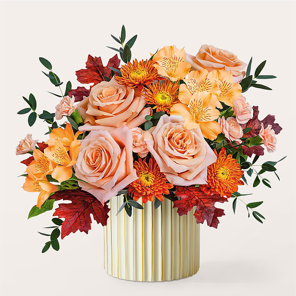 Spiced Latte Bouquet with Ivory Vase – ROY'S FLORIST, Winnipeg MB