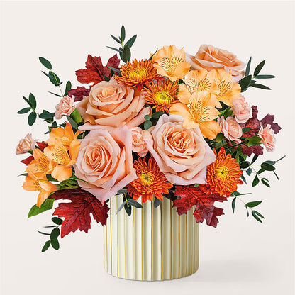 Spiced Latte Bouquet with Ivory Vase – ROY'S FLORIST, Winnipeg MB