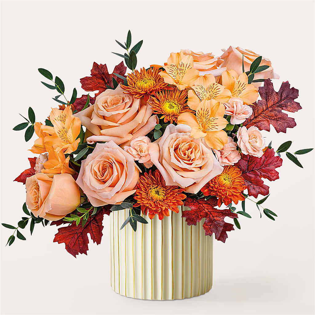 Spiced Latte Bouquet with Ivory Vase – ROY'S FLORIST, Winnipeg MB