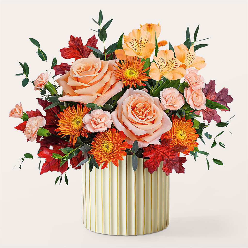 Spiced Latte Bouquet with Ivory Vase – ROY'S FLORIST, Winnipeg MB
