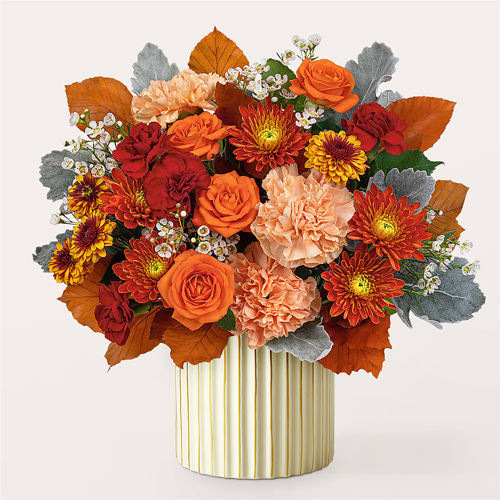 Merlot Bouquet with Ivory Vase – ROY'S FLORIST, Winnipeg MB